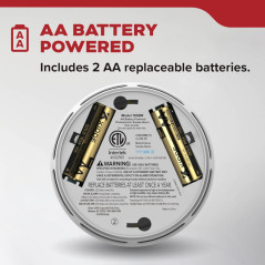 Kidde 10SDR Compact Smoke Detector, AA Battery, Loud 85 dB Alarm