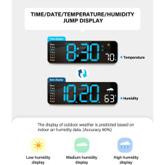 Large Digital Wall Clock with Remote, LED Display & Multiple Features