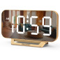 Peakeep Réveil Miroir Digital Slim LED Or, 6 Niveaux de Luminosité, Secteur + Batterie, Design Moderne Peakeep Réveil Miroir Digital Slim LED Or, 6 Niveaux de Luminosité, Secteur + Batterie, Design Moderne
