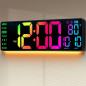 16.5 Large RGB LED Digital Wall Clock with Remote, Auto DST, Temp, Date, Easy-Read for Classroom & Home 16.5 Large RGB LED Digital Wall Clock with Remote, Auto DST, Temp, Date, Easy-Read for Classroom & Home