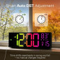 JALL 16 Large Digital Wall Clock with RGB, Bluetooth Time Set, Temperature, Dual Alarm – Black JALL 16 Large Digital Wall Clock with RGB, Bluetooth Time Set, Temperature, Dual Alarm – Black