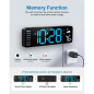 Horloge Murale Digitale Bleu Grand Écran avec Télécommande, Alarme, Date, Température, Humidité, Minuteur Horloge Murale Digitale Bleu Grand Écran avec Télécommande, Alarme, Date, Température, Humidité, Minuteur