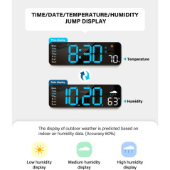 Horloge Digitale LED Large avec Télécommande - Bleu