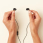 Amazon Basics Wired In-Ear Headphones with Mic, 3.5mm Jack, HD Sound, Secure Fit, 4.2 ft Cable, Black Amazon Basics Wired In-Ear Headphones with Mic, 3.5mm Jack, HD Sound, Secure Fit, 4.2 ft Cable, Black