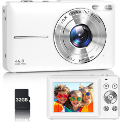 Latest FHD 1080P Digital Camera for Teens – Compact, 16X Zoom, Anti-Shake