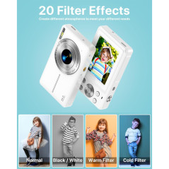 Latest FHD 1080P Digital Camera for Teens – Compact, 16X Zoom, Anti-Shake