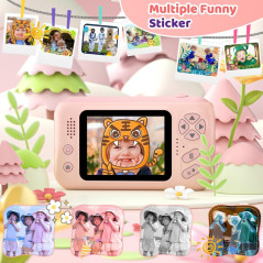 Caméra Enfants Makolle HD Rose avec Trépied & Carte SD