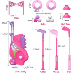 Set de golf Liberry enfant 1-4 ans, rose, cadeau idéal
