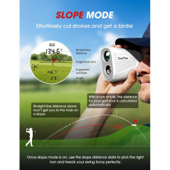 Golf Rangefinder with Slope & Magnet, 1300Y Range, Flag Lock Vibration, 6-6.5X Zoom, HD LCD, Rechargeable