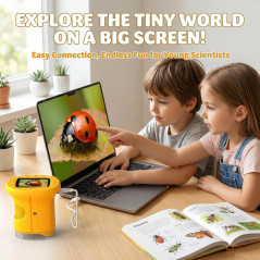 Kids 4K Microscope with 1000X Zoom & Screen – STEM Toy for Ages 4-12