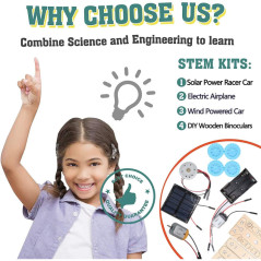 STEM Kits for Kids Ages 8-14 | Solar Car & Engineering Toys | Science Projects & Gifts for Boys