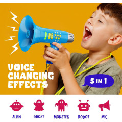 Changeur de Voix 5-en-1 pour Enfants – Cadeau Anniversaire 3-8 ans