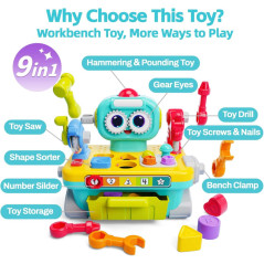 iPlay iLearn Toddler Musical Workbench Toy – Perfect 1st Birthday Gift