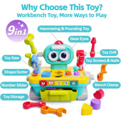 iPlay iLearn Toddler Musical Workbench Toy – Perfect 1st Birthday Gift
