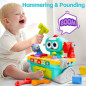 iPlay iLearn Toddler Musical Workbench Toy - Baby Tool Set, Shape Sorter & Pounding Game, 1st Birthday Gift