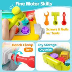 iPlay iLearn Toddler Musical Workbench Toy – Perfect 1st Birthday Gift