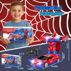 Voiture Télécommandée Spider Transform 2.4GHz pour Enfants 4-7 Ans