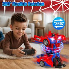 Voiture Télécommandée Spider Transform 2.4GHz pour Enfants 4-7 Ans