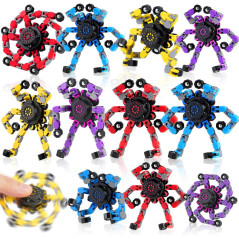 12PCS Fidget Spinners Transformables pour Enfants & Adultes