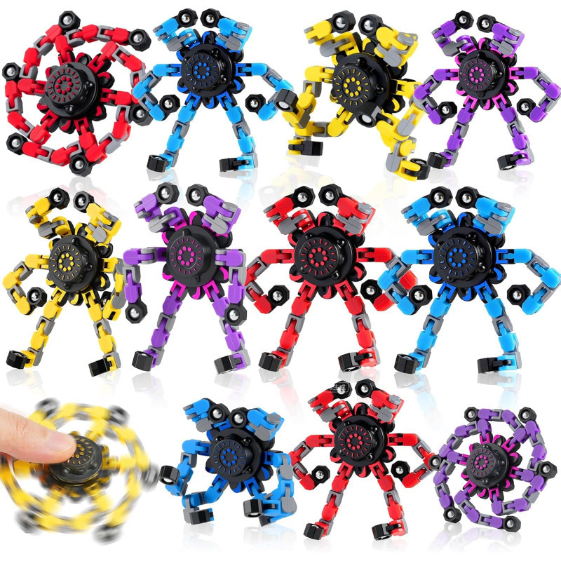 12PCS Fidget Spinners Transformables pour Enfants & Adultes