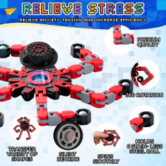 12PCS Transformable Fidget Spinners – DIY Sensory Toys for Kids & Adults