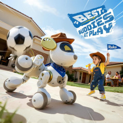 Ruko 18011 Smart Robot Dog - Interactive Puppy with 30 LED Expressions, Remote & Gesture Control, Toy for Kids 3+