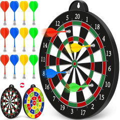 Cible de fléchettes magnétique 12 pcs - Jeu intérieur et fête pour garçons de 5 à 12 ans