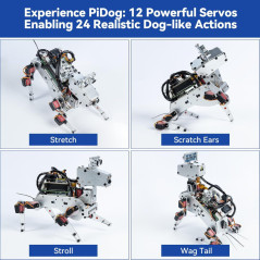 SunFounder PiDog AI Robot Dog Kit for Raspberry Pi – Voice & Video AI
