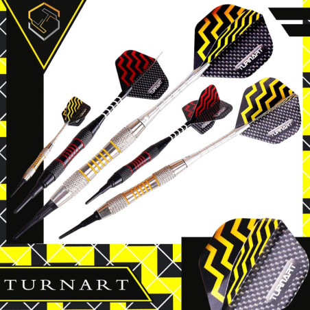 Turnart Professional Soft Tip Dart Set – 9 Plastic Tips 18g, 50 Extras, Shafts, Flights, Tool Kit & Case