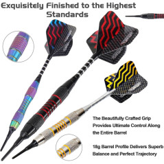 Turnart Darts Set: 9 Plastic Tips, 50 Extras, Shafts, Flights & Case