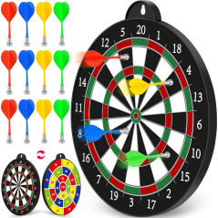 Magnetic Dart Board with 12 Darts - Fun Indoor Game & Party Gift for Boys Ages 5-12