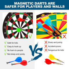 Dart Board with 12 Magnetic Darts – Fun Indoor Game & Gift for Kids 5-12