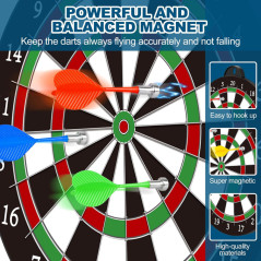 Dart Board with 12 Magnetic Darts – Fun Indoor Game & Gift for Kids 5-12