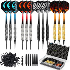 Set de Fléchettes Soft Tip 12 pcs 17g + Accessoires Complets