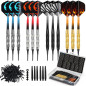 Set de 12 Fléchettes Soft Tip 17g avec 4 Couleurs, 40 Poinçons Supplémentaires, Clé et Étui de Rangement Set de 12 Fléchettes Soft Tip 17g avec 4 Couleurs, 40 Poinçons Supplémentaires, Clé et Étui de Rangement