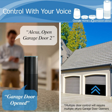 eKyro Smart Garage Door Opener – Universal WiFi Remote Compatible with Alexa, Google Home, iPhone & Android
