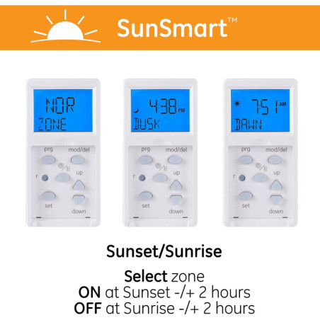 GE 7-Day Digital Timer Switch - Auto Sunrise/Sunset, Programmable Schedules
