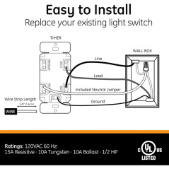 GE 7-Day Digital Timer Switch - Auto Sunrise/Sunset, Programmable Schedules