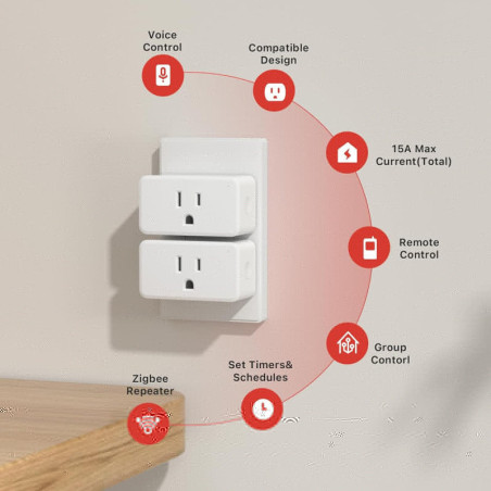THIRDREALITY Smart Plug Gen3 4 Pack - Prise Zigbee 15A avec compteur de puissance, répéteur amélioré, compatible Home Assistant