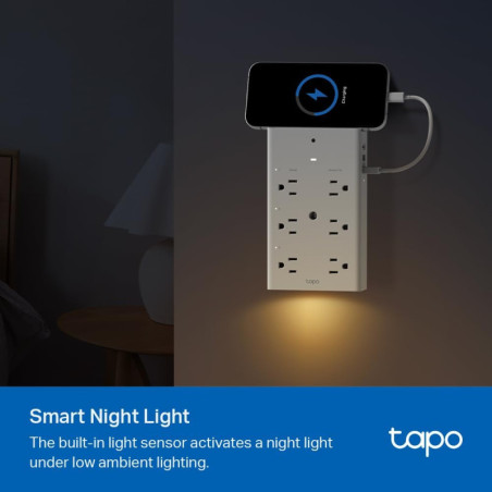 Tapo P306 Smart Plug Outlet Extender, 3 Smart Outlets, Surge Protector, 18W USB-C & USB-A Charging, Night Light, Alexa &