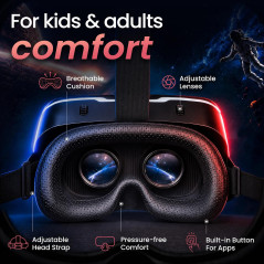 3D VR Headset for Kids with Android Remote – Compatible with iPhone & Android, Includes 3D Videos & Apps