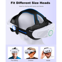 Enhanced Comfort Head Strap for Oculus Meta Quest 3/3S/2 - Elite Replacement, Stress-Reducing VR Accessory