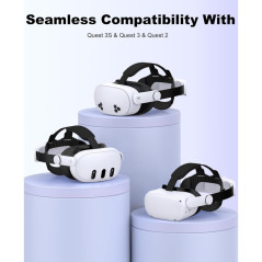 Sangle de Tête Confort VR Quest 3S/3/2 - Support Amélioré