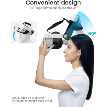 Kawaye Adjustable Halo Head Strap Replacement for Meta Quest 3S/Quest 2/Quest 3 - Enhanced Comfort & Support