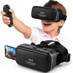 3D VR Headset for Kids with Android Remote - Compatible with iPhone & Android, Includes 3D Videos & Apps