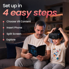 3D VR Headset for Kids with Android Remote - Compatible with iPhone & Android, Includes 3D Videos & Apps