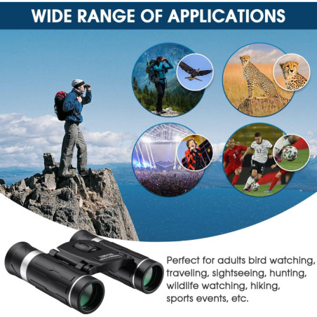 200x25 Compact Waterproof Binoculars – Mini High-Powered for Travel & Outdoor