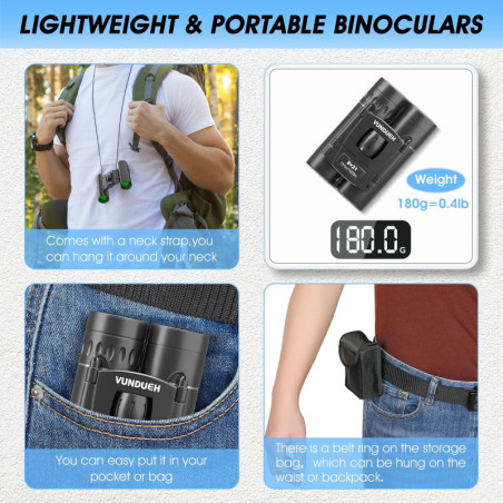 Mini Compact Waterproof Binoculars for Adults & Kids – High Power, Easy Focus