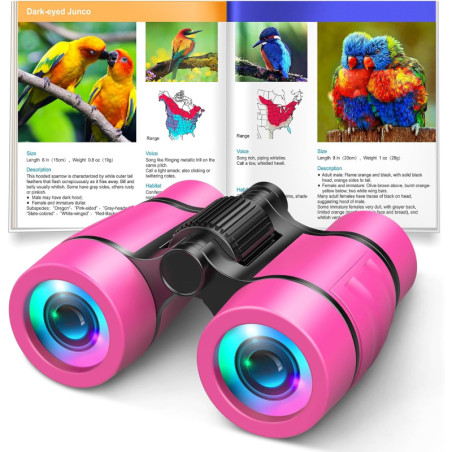 LET'S GO! Kids Binoculars for Bird Watching, Camping, Hiking - Outdoor Toy Gift for Ages 3-7