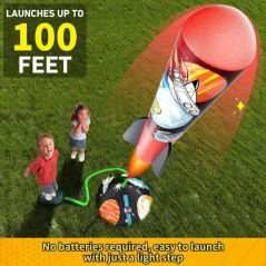 Lance-Roquettes Otoseth pour Enfants - 8 Fusées en Mousse, Portée 30m, Support Réglable, Cadeau 3-8 Ans